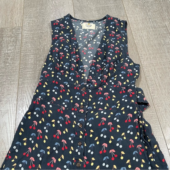 Marine Layer Holli Jumpsuit Wide leg cherry print Size XS navy - Picture 3 of 13